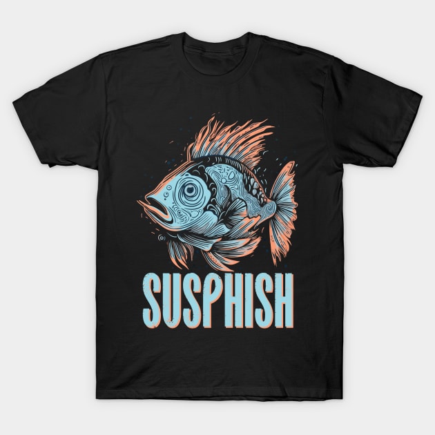 Susphish Crazy Fish T-Shirt by DanielLiamGill